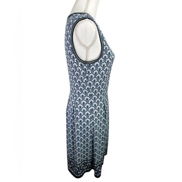 Max Studio Women's Printed Sleeveless Fit and Flare Dress Size L Blue Navy - Picture 6 of 10